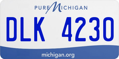 MI license plate DLK4230