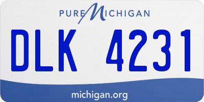 MI license plate DLK4231