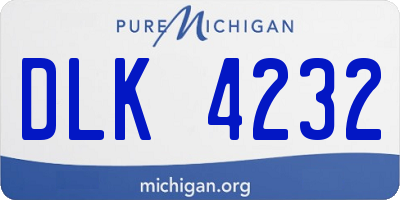 MI license plate DLK4232