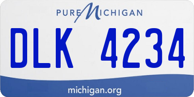 MI license plate DLK4234