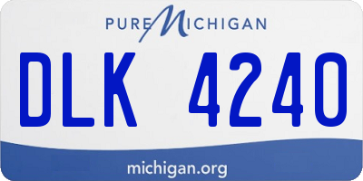 MI license plate DLK4240