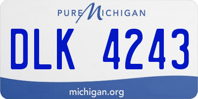 MI license plate DLK4243