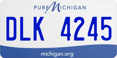 MI license plate DLK4245