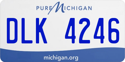 MI license plate DLK4246