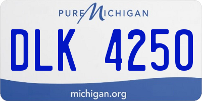 MI license plate DLK4250