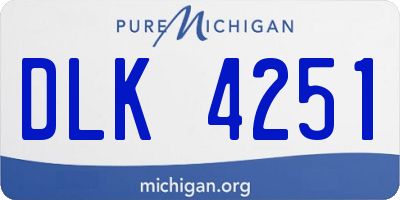 MI license plate DLK4251