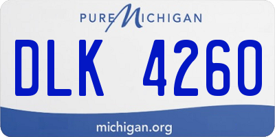 MI license plate DLK4260