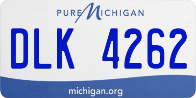 MI license plate DLK4262