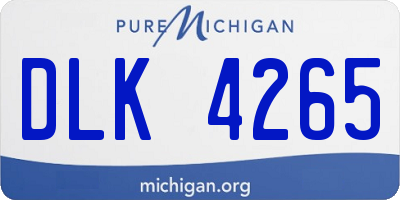 MI license plate DLK4265