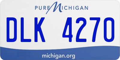 MI license plate DLK4270