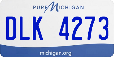 MI license plate DLK4273