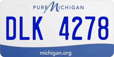 MI license plate DLK4278