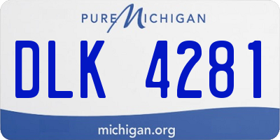 MI license plate DLK4281