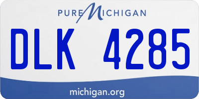 MI license plate DLK4285