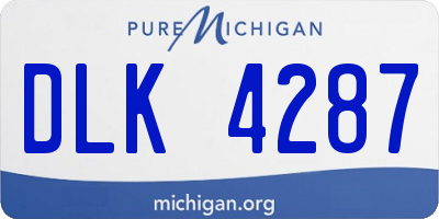 MI license plate DLK4287