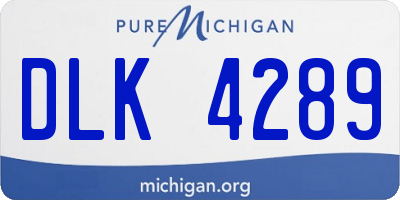 MI license plate DLK4289