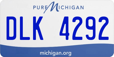 MI license plate DLK4292