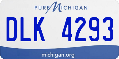 MI license plate DLK4293