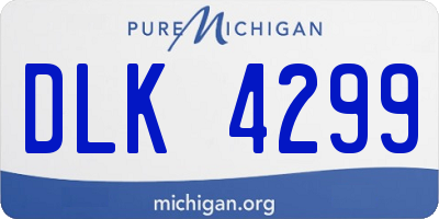 MI license plate DLK4299