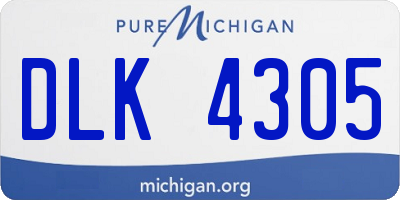 MI license plate DLK4305