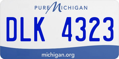 MI license plate DLK4323