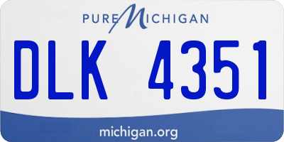 MI license plate DLK4351