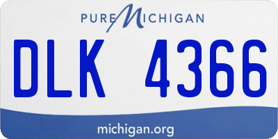 MI license plate DLK4366