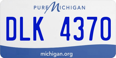 MI license plate DLK4370