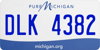 MI license plate DLK4382