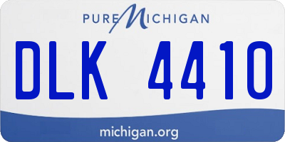 MI license plate DLK4410