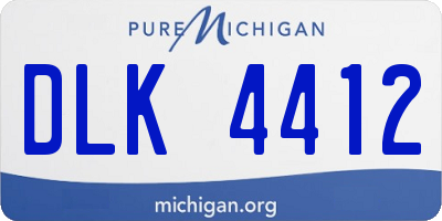 MI license plate DLK4412