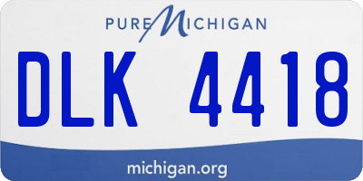 MI license plate DLK4418