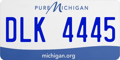 MI license plate DLK4445