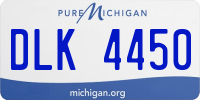 MI license plate DLK4450