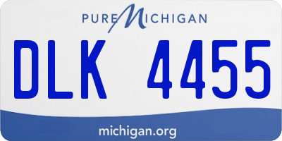 MI license plate DLK4455