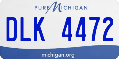 MI license plate DLK4472