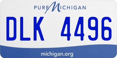 MI license plate DLK4496