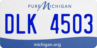 MI license plate DLK4503