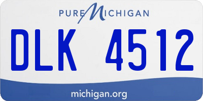 MI license plate DLK4512