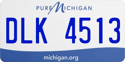 MI license plate DLK4513