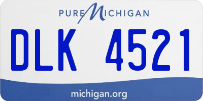 MI license plate DLK4521