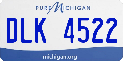 MI license plate DLK4522