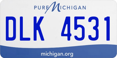 MI license plate DLK4531