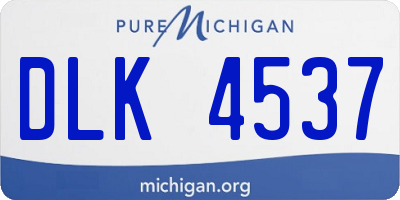 MI license plate DLK4537