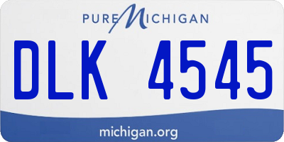 MI license plate DLK4545