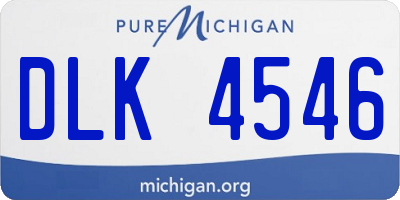 MI license plate DLK4546