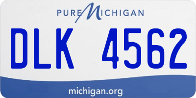 MI license plate DLK4562