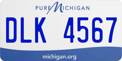 MI license plate DLK4567
