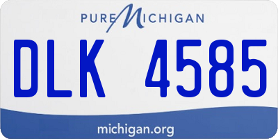 MI license plate DLK4585
