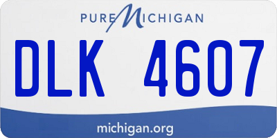 MI license plate DLK4607